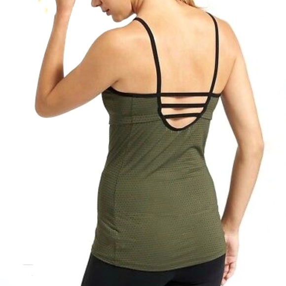 Athleta Tops - Athleta flow mesh tank green strap back
